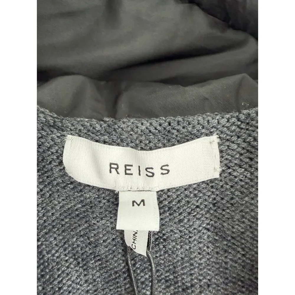 REISS Coat Size M NEW Mens Gray Gamble Quilted Zip Through Hoodie $330